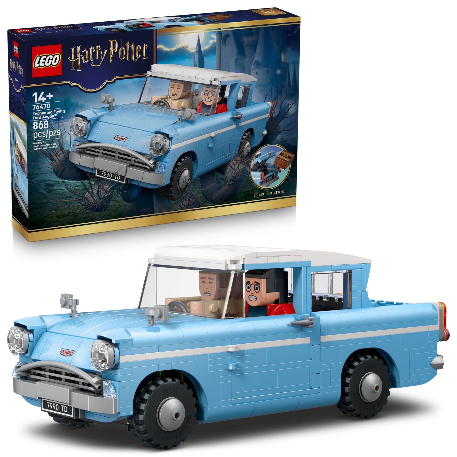 LEGO Harry Potter Enchanted Flying Ford Anglia Car Building Toy for Boys & Girls - Book Shelf