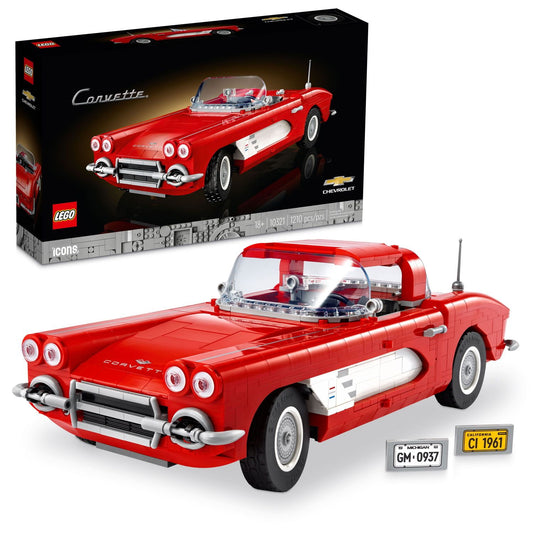 LEGO Icons Corvette Model Car Kit - Buildable DIY Classic Corvette Set for Adults, Ages 18+ -