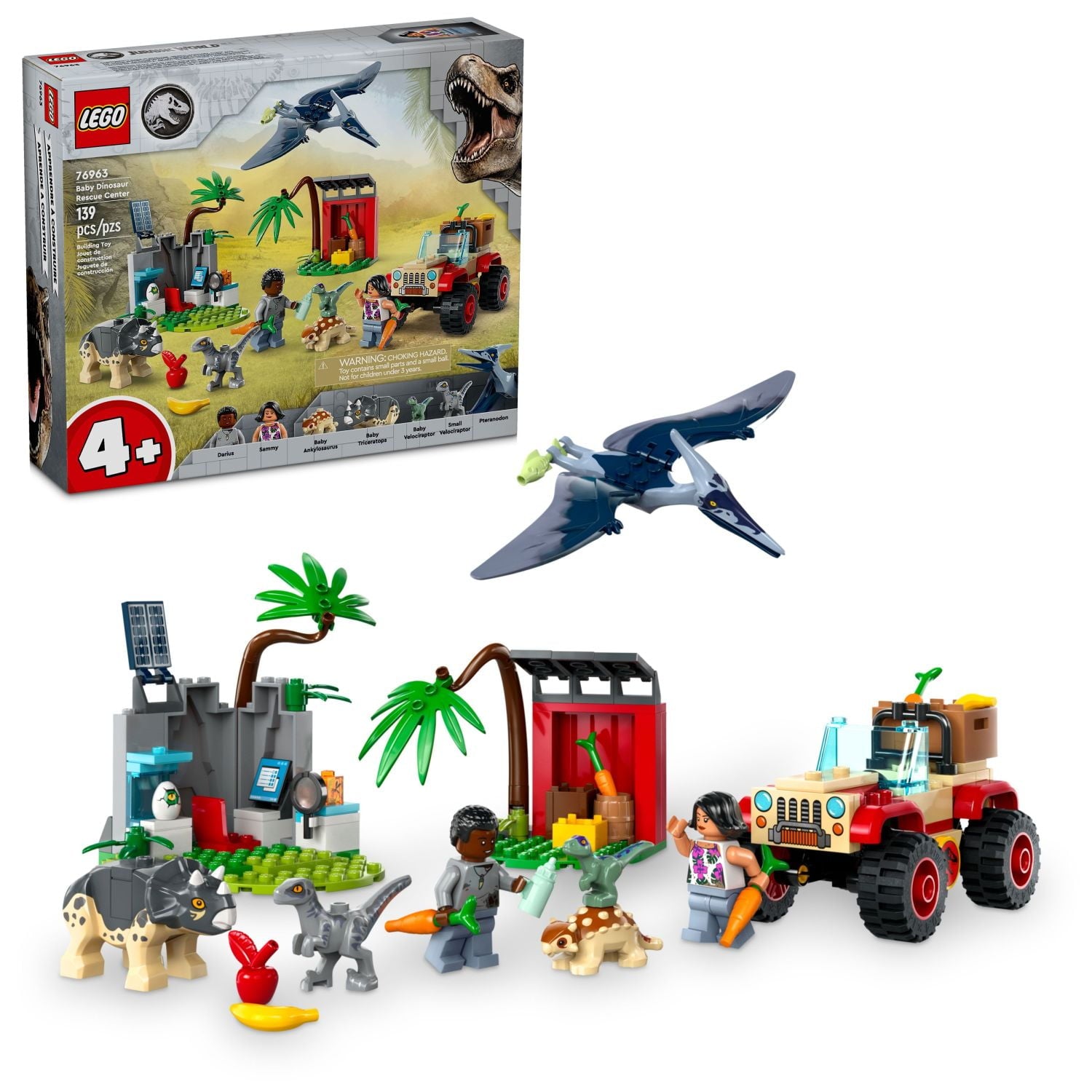 LEGO Jurassic World Baby Dinosaur Rescue Center, Building Set for Kids with a Toy Car and 5