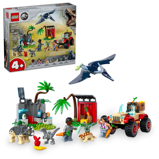 LEGO Jurassic World Baby Dinosaur Rescue Center, Building Set for Kids with a Toy Car and 5