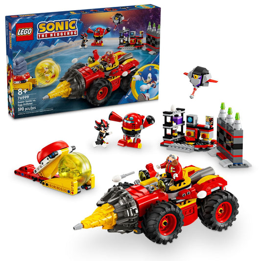 LEGO Sonic the Hedgehog: Super Sonic vs. Egg Drillster Gaming Toy with Shadow and Dr. Eggman,