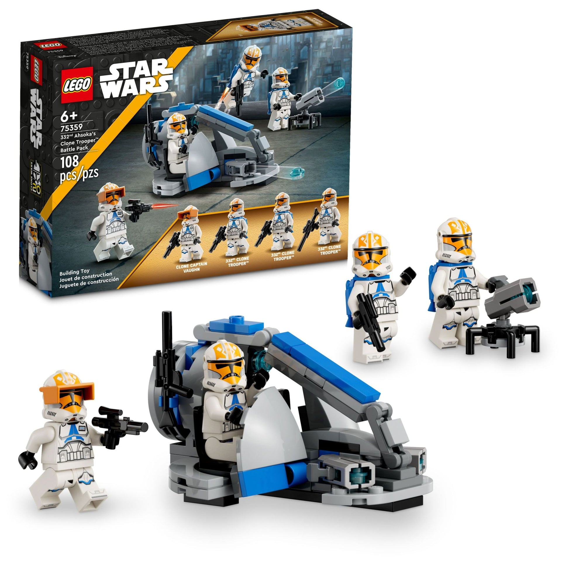LEGO Star Wars 332nd Ahsoka’s Clone Trooper Battle Pack 75359 Building Toy Set with 4 Star