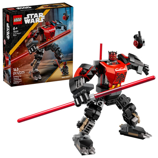 LEGO Star Wars Darth Maul Mech Kids Toy - Building Toy with Pretend Play Lightsaber - Birthday