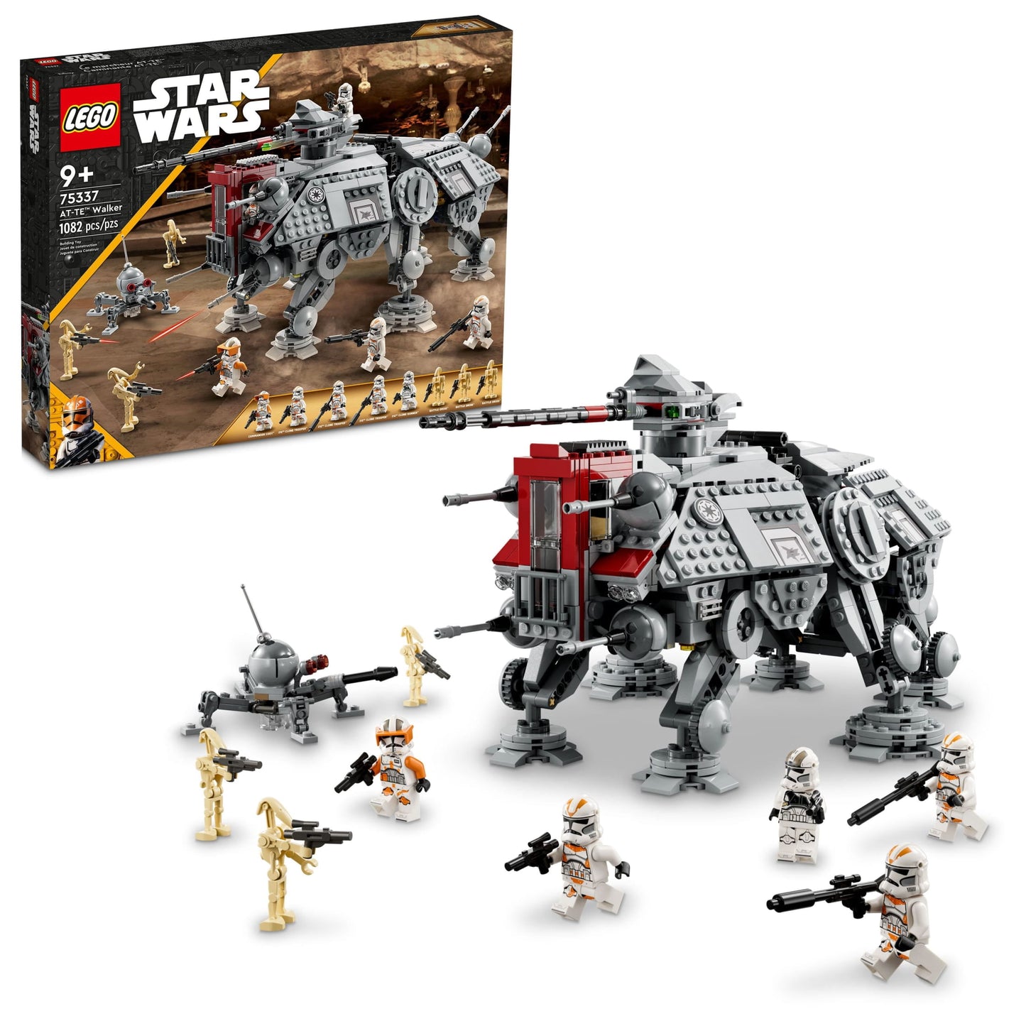 LEGO Star Wars AT-TE Walker 75337 Poseable Toy, Revenge of the Sith Set, Gift for Kids with 3