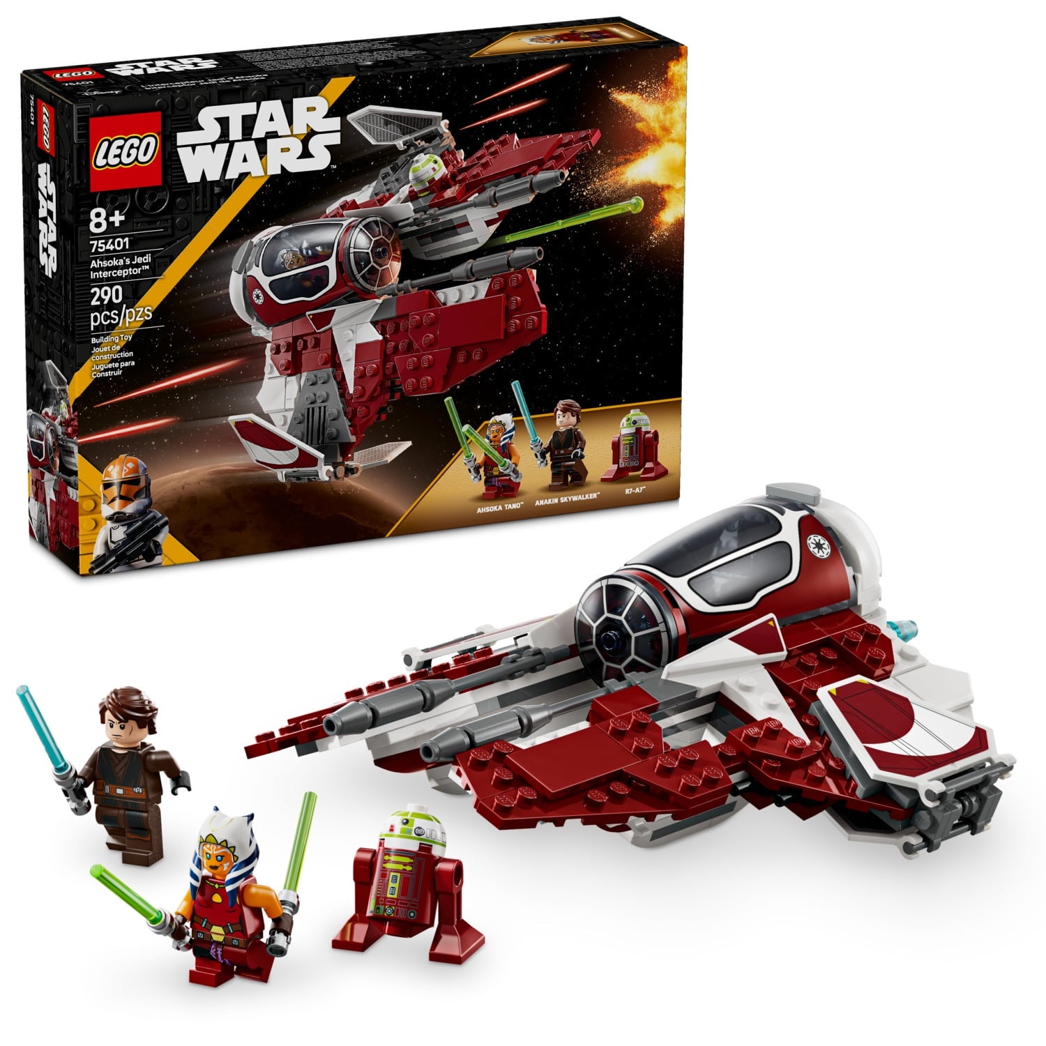 LEGO Star Wars: The Clone Wars Ahsoka's Jedi Interceptor Spaceship Building Toy - Kids Star