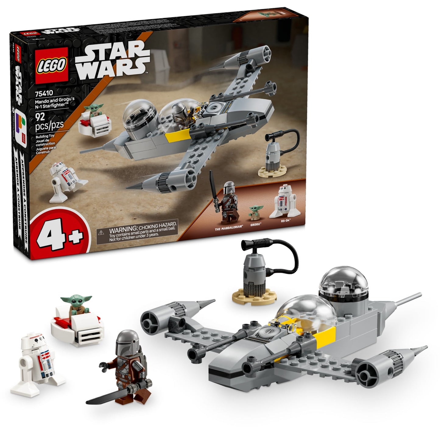 LEGO Star Wars: The Mandalorian Mando and Grogu's N-1 Starfighter Toddler Building Toy - Star