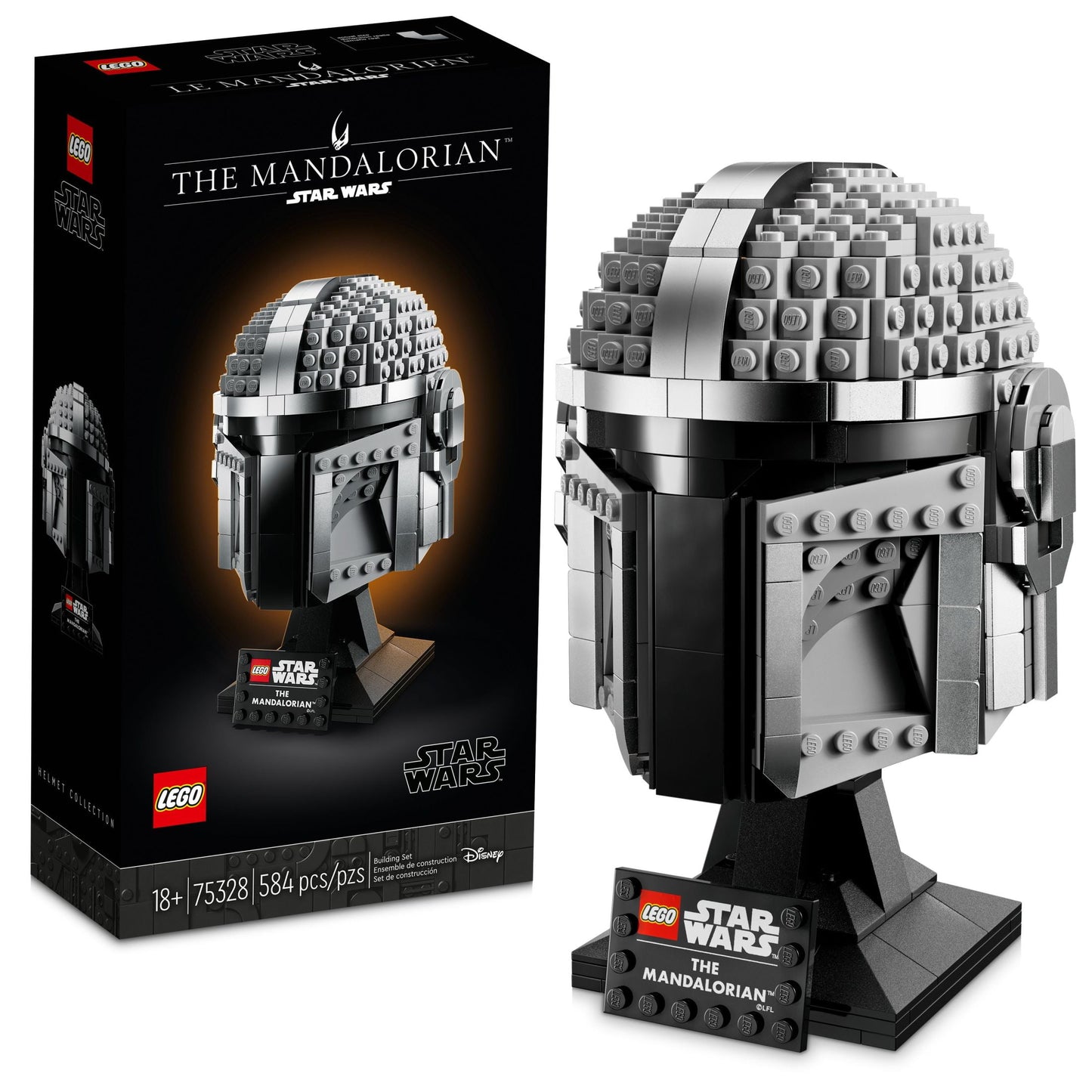 LEGO Star Wars The Mandalorian Helmet 75328 Buildable Model Kit, Display Collectible