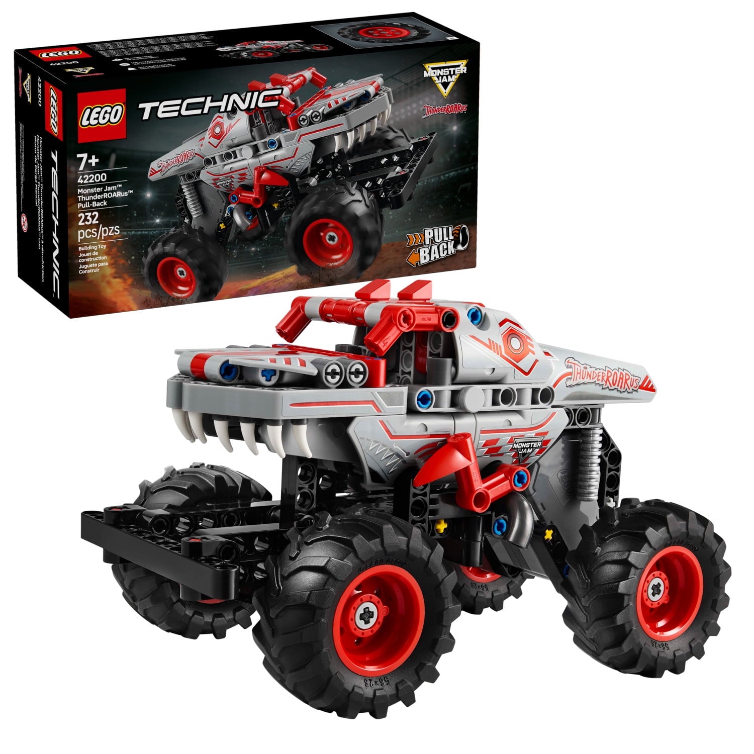 LEGO Technic Monster Jam ThunderROARus Pull-Back Monster Truck Building Toy - Birthday Gifts