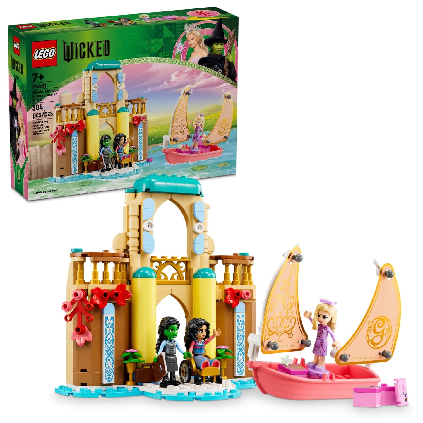 LEGO Wicked Glinda, Elphaba & Nessarose at Shiz University Building Toy - Wicked Toy for Girls