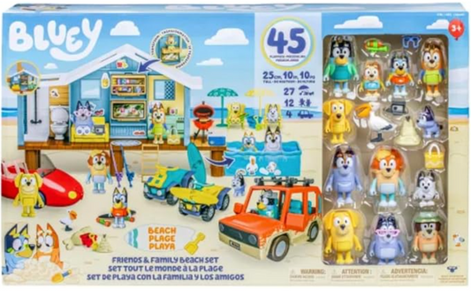 Bluey Friends & Family Beach Set- 45 Piece Ultimate Mega Set-Large-Includes Sticker Sheet!