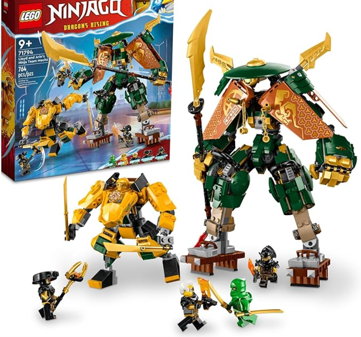 LEGO NINJAGO Lloyd and Arin’s Ninja Team Mechs Building Toy Set 71794