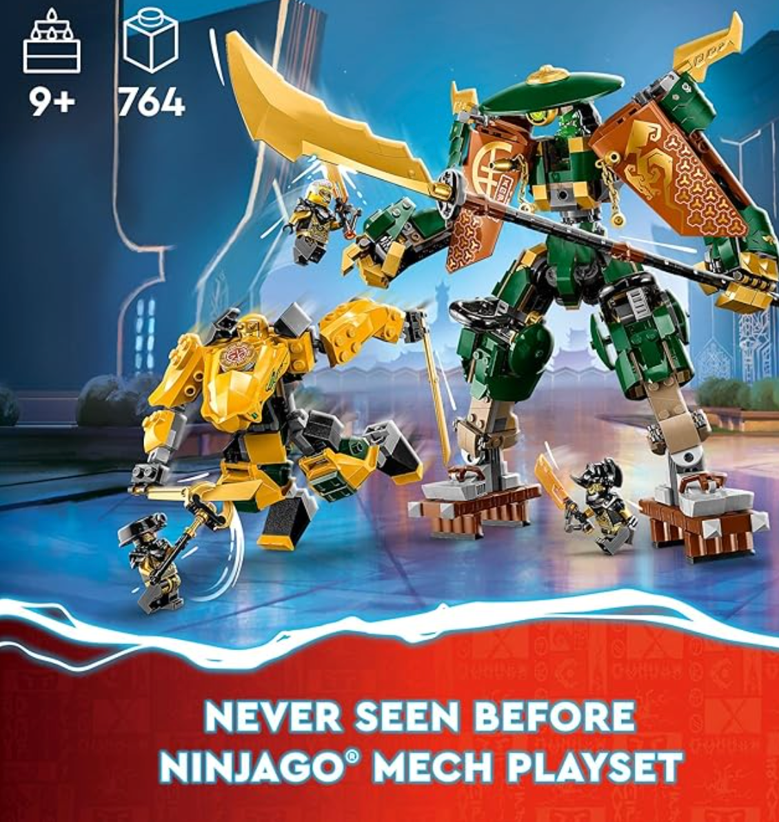 LEGO NINJAGO Lloyd and Arin’s Ninja Team Mechs Building Toy Set 71794