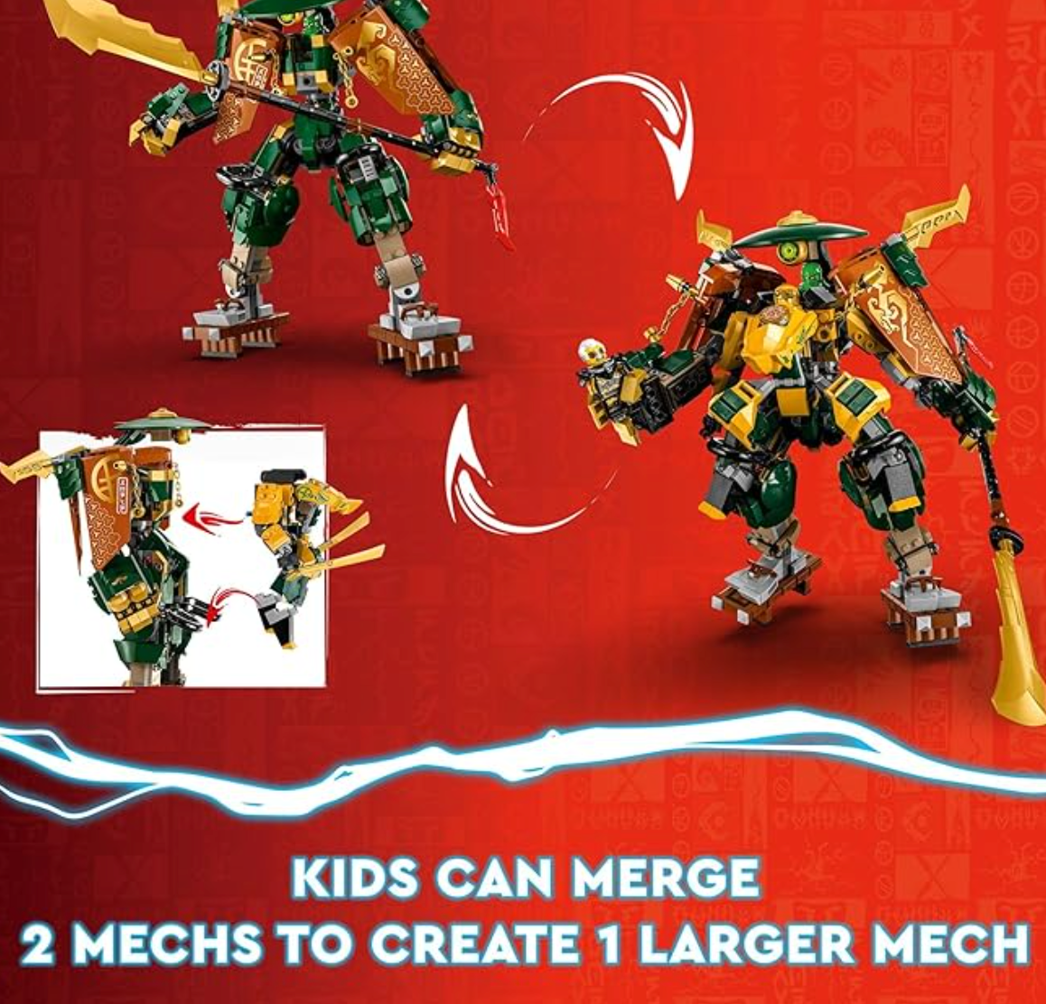 LEGO NINJAGO Lloyd and Arin’s Ninja Team Mechs Building Toy Set 71794