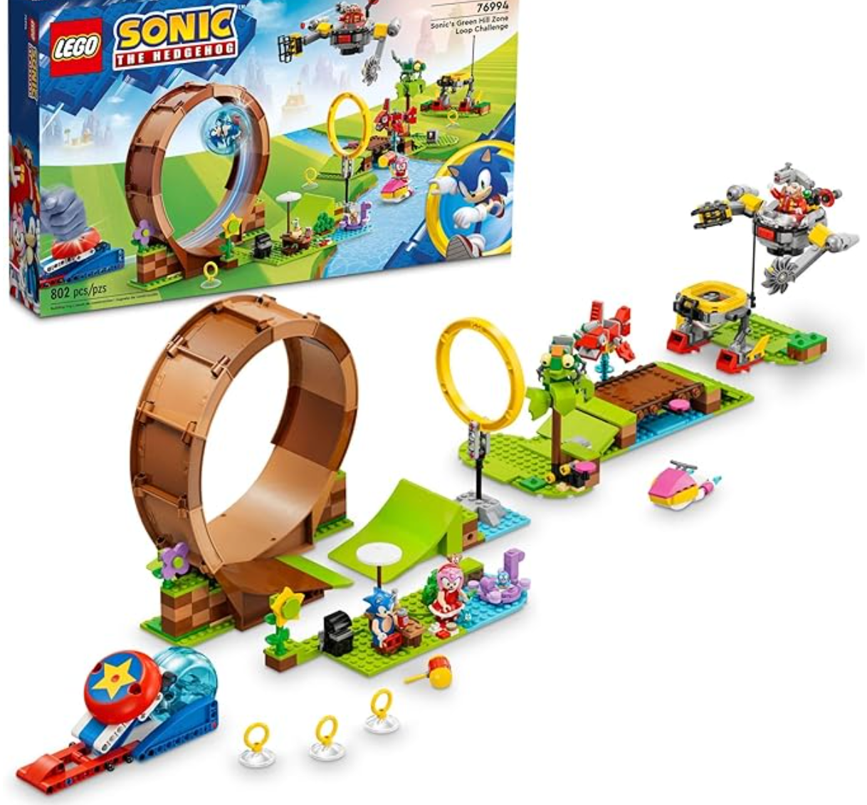 LEGO Sonic The Hedgehog Sonic’s Green Hill Zone Loop Challenge Building Toy Set 76994