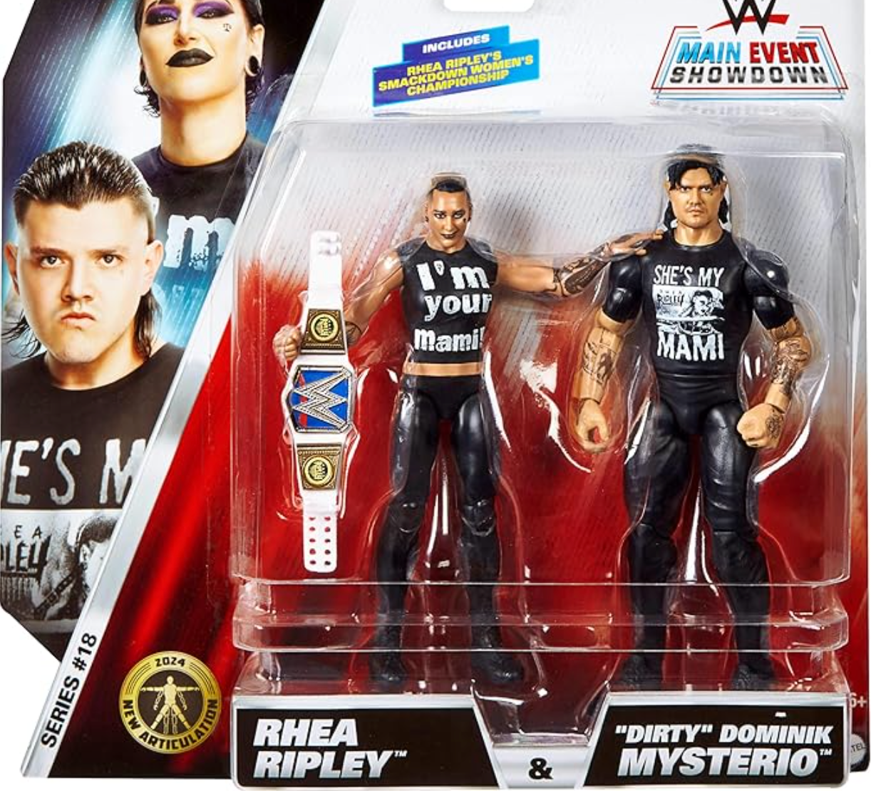 WWE Main Event Showdown 'Dirty' Dominik Mysterio & Rhea Ripley 2-Pack - Mattel