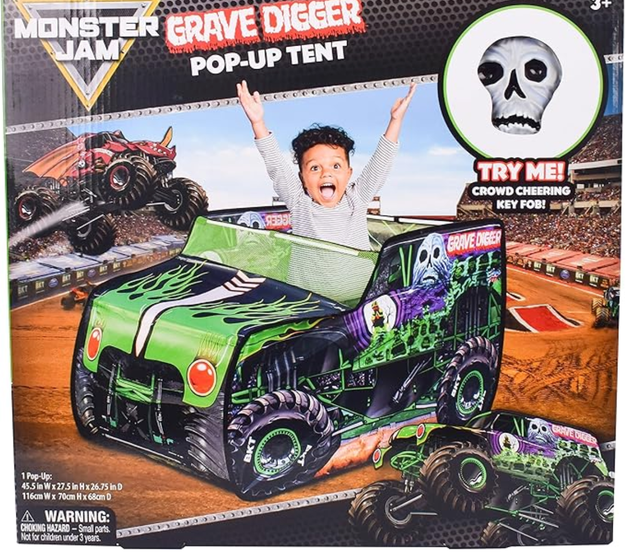 Monster Jam Grave Digger Pop Up Tent – Monster Truck Playhouse for Kids