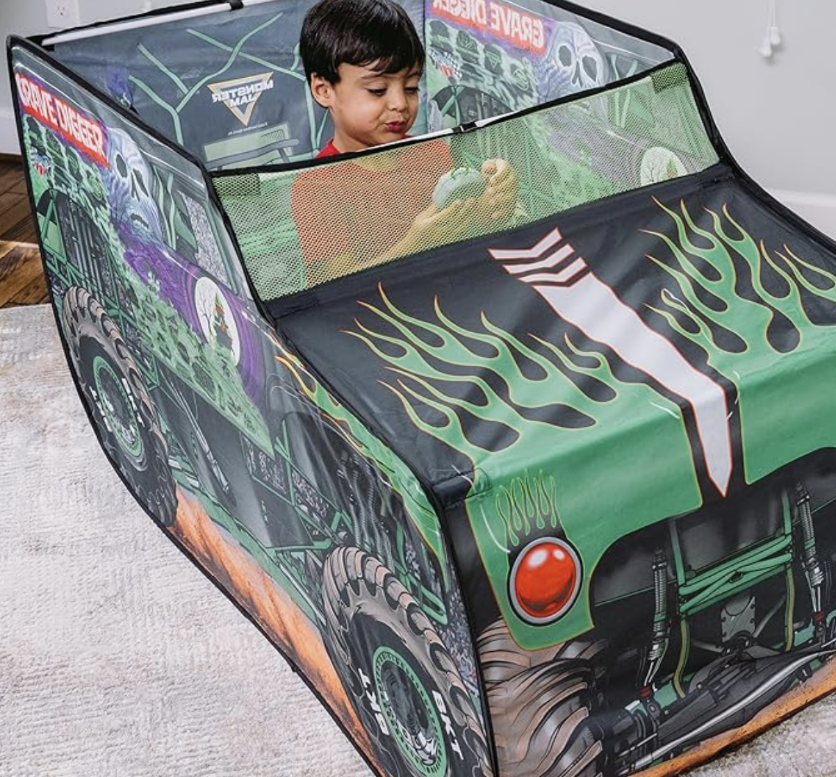 Monster Jam Grave Digger Pop Up Tent – Monster Truck Playhouse for Kids