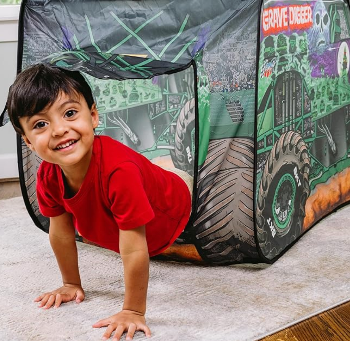 Monster Jam Grave Digger Pop Up Tent – Monster Truck Playhouse for Kids