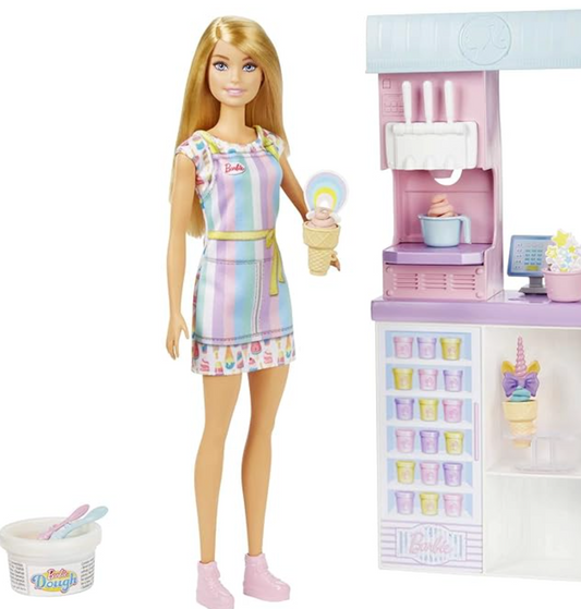 Barbie Careers Playset - Ice Cream Shop (Blonde Fashion Doll)