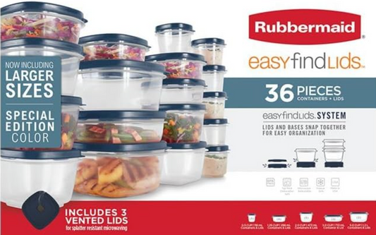 Rubbermaid "easy find" Lids (36 pieces)