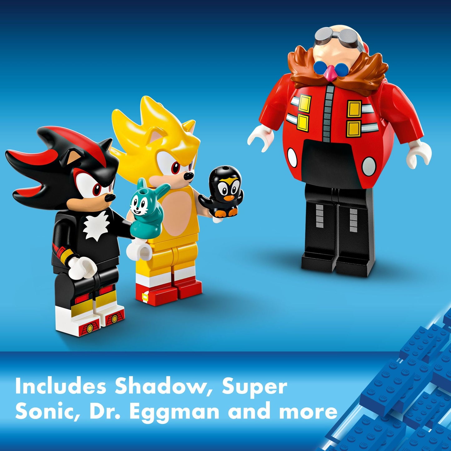 LEGO Sonic the Hedgehog: Super Sonic vs. Egg Drillster Gaming Toy with Shadow and Dr. Eggman,