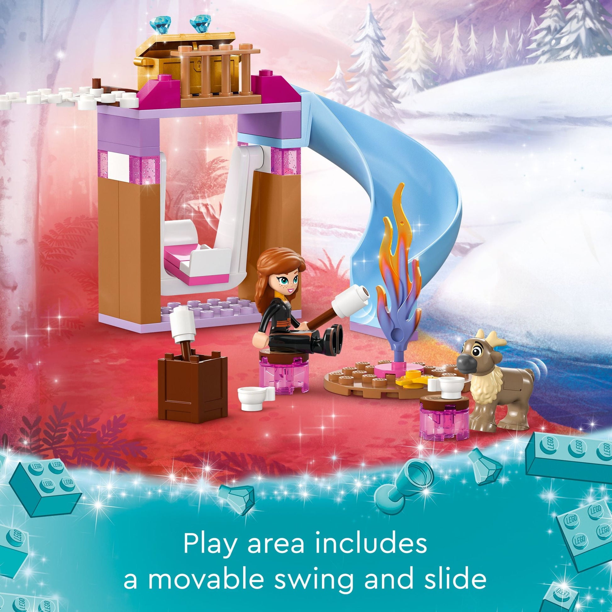 LEGO Disney Frozen Elsa’s Frozen Princess Castle Toy Set for Kids, Includes Elsa and Anna