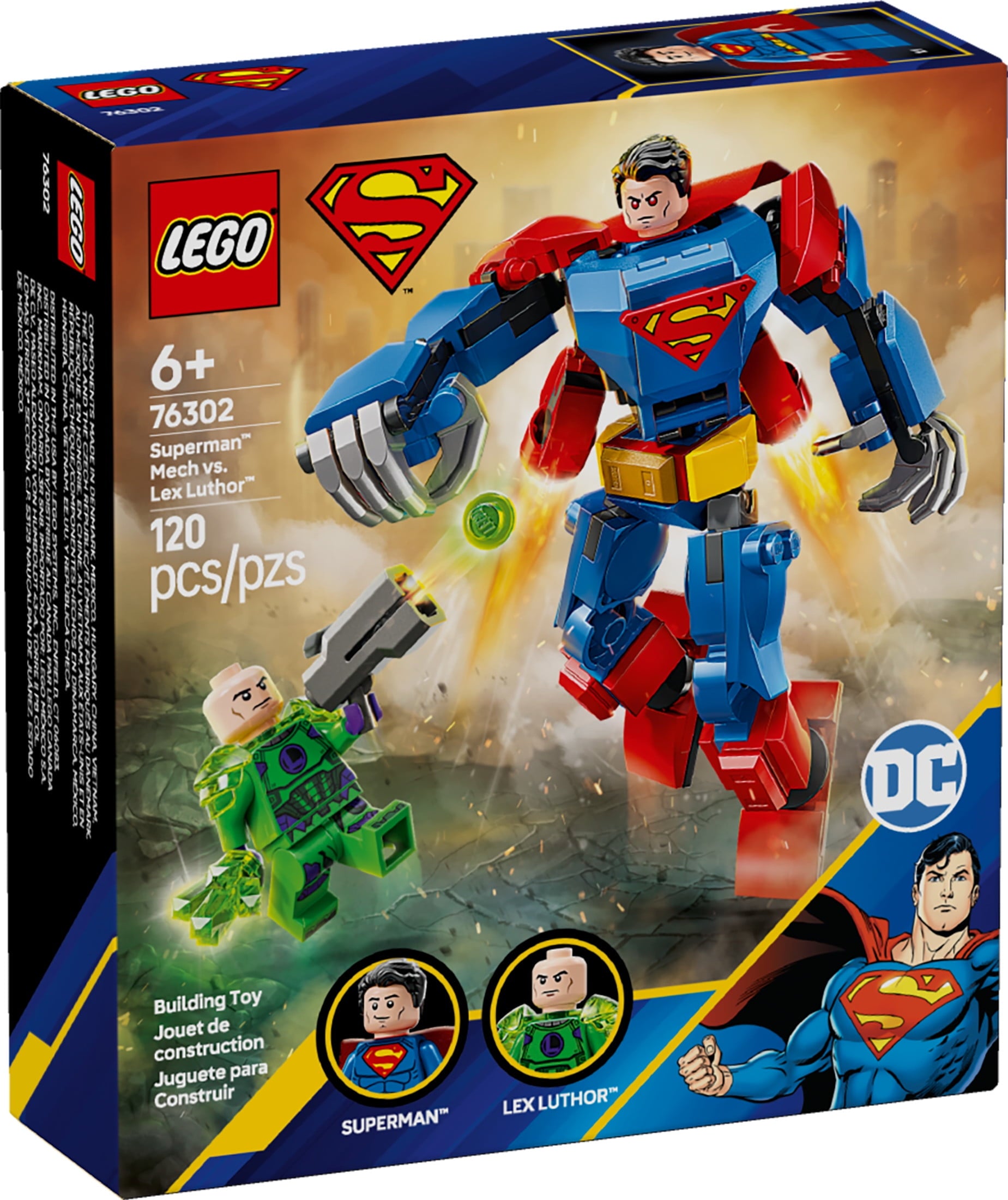 LEGO DC Superman Mech vs. Lex Luthor Building Toy - Superman Toy for Kids, Boys and Girls,