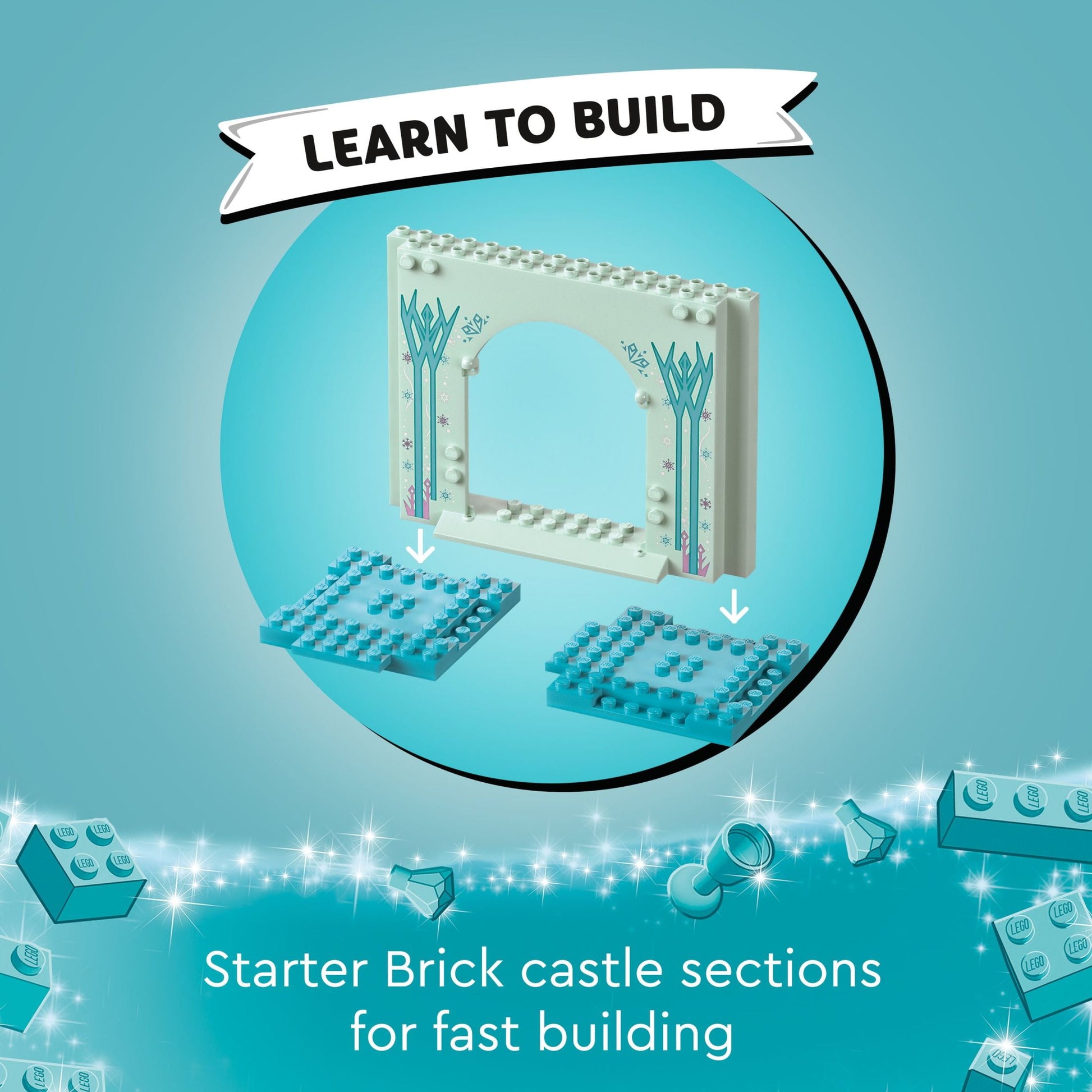 LEGO Disney Frozen Elsa’s Frozen Princess Castle Toy Set for Kids, Includes Elsa and Anna