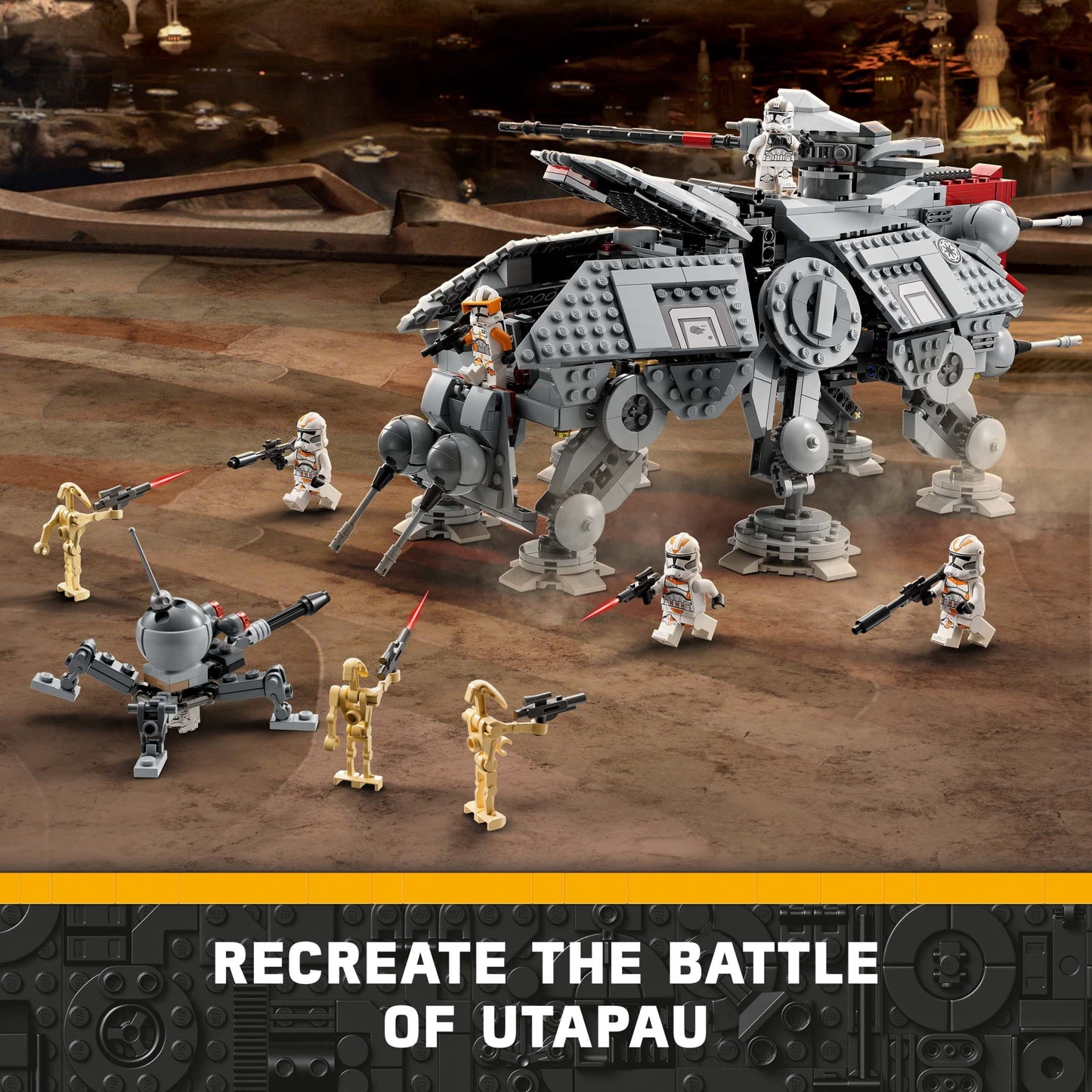 LEGO Star Wars AT-TE Walker 75337 Poseable Toy, Revenge of the Sith Set, Gift for Kids with 3