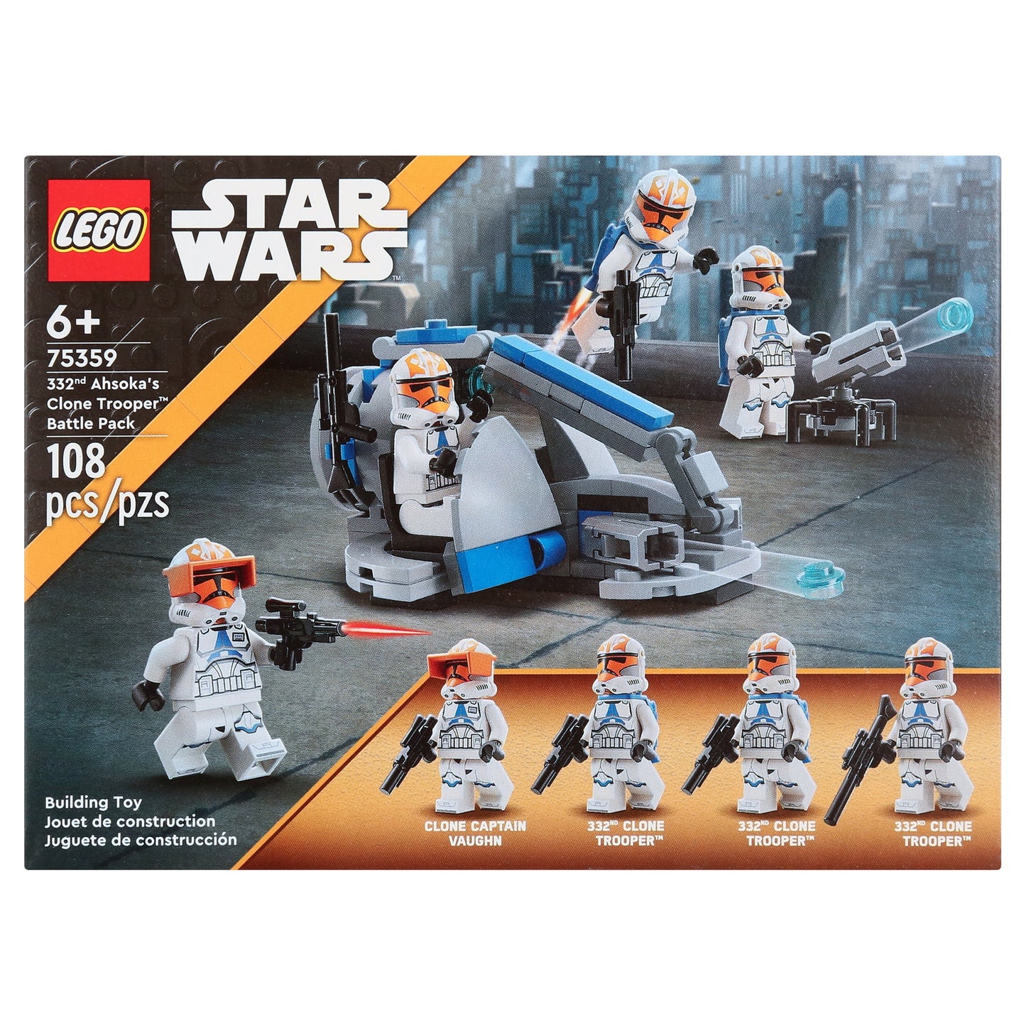 LEGO Star Wars 332nd Ahsoka’s Clone Trooper Battle Pack 75359 Building Toy Set with 4 Star