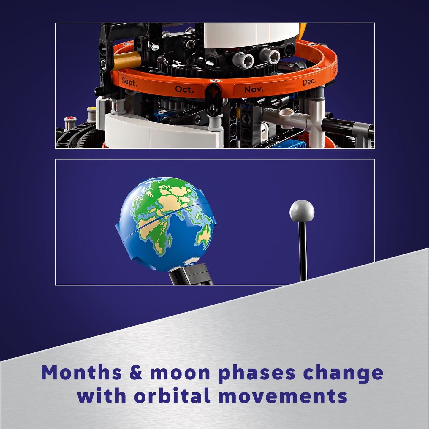 LEGO Technic Planet Earth and Moon in Orbit Building Set, Outer Space Birthday Gift for 10