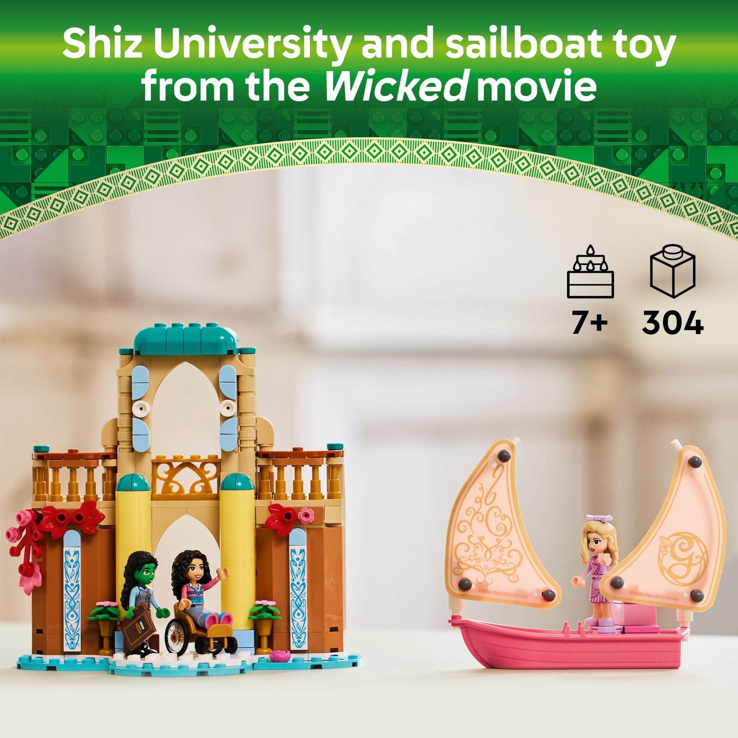 LEGO Wicked Glinda, Elphaba & Nessarose at Shiz University Building Toy - Wicked Toy for Girls