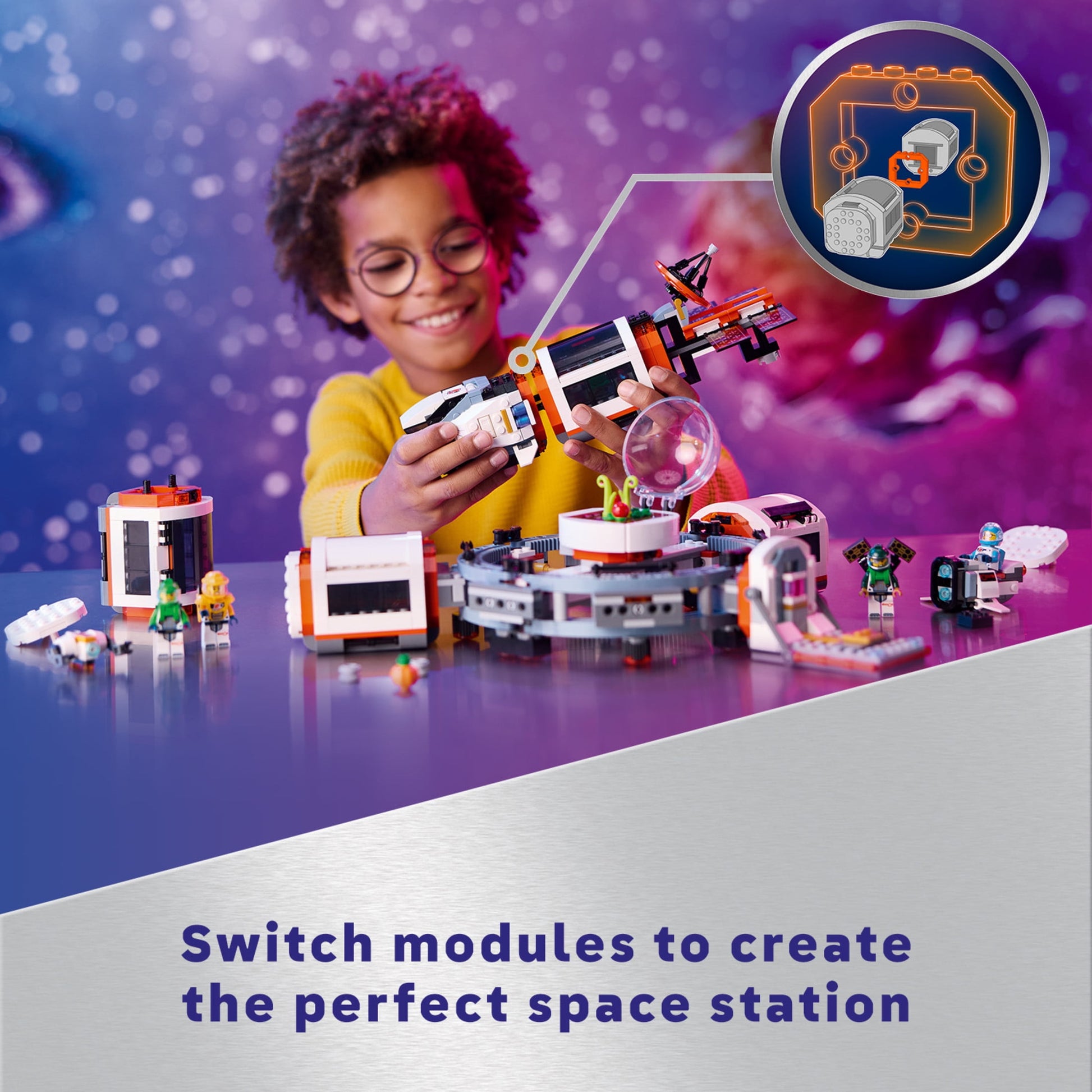 LEGO City Modular Space Station STEM Toy, Modular Exploration Science Toy with 6 Astronaut