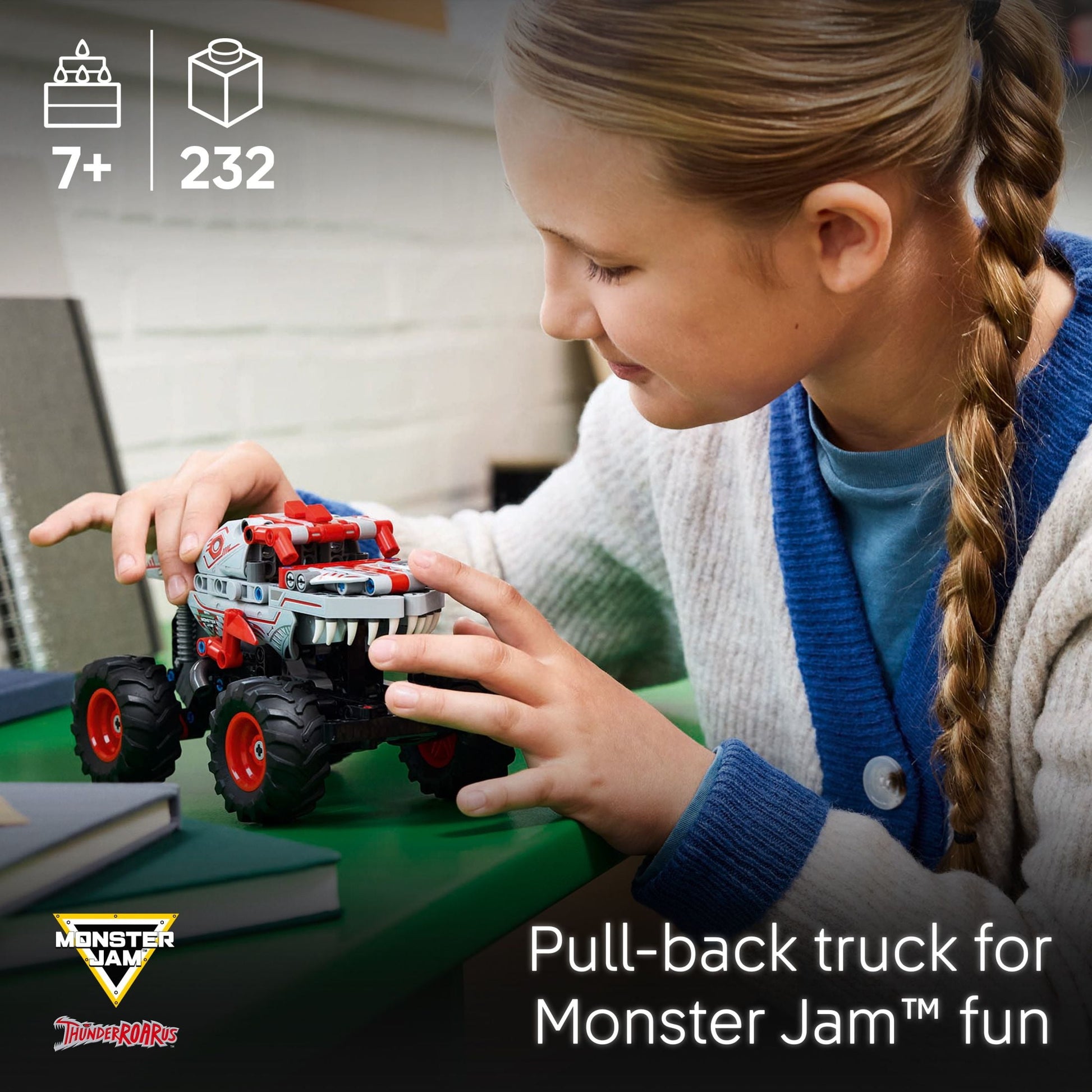 LEGO Technic Monster Jam ThunderROARus Pull-Back Monster Truck Building Toy - Birthday Gifts