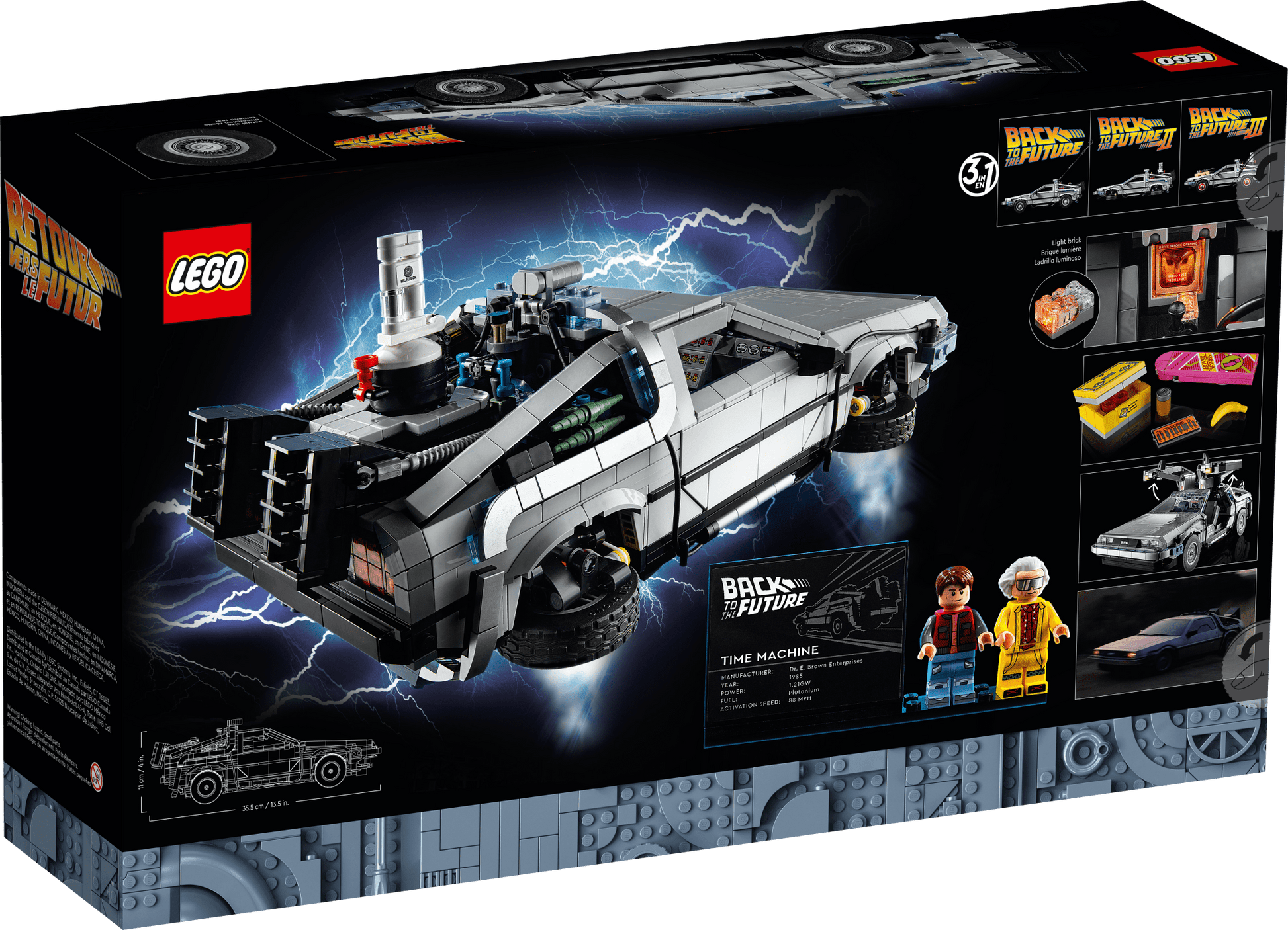 LEGO Icons Back to the Future Time Machine 10300, Model Car Building Kit, Based on the