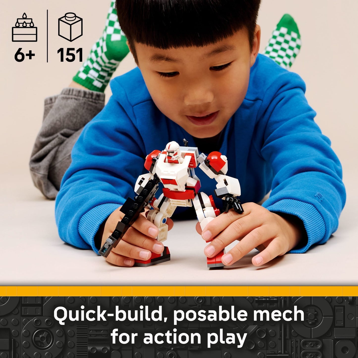 LEGO Star Wars Clone Shock Trooper Mech Building Toy for Boys & Girls - Poseable Star Wars